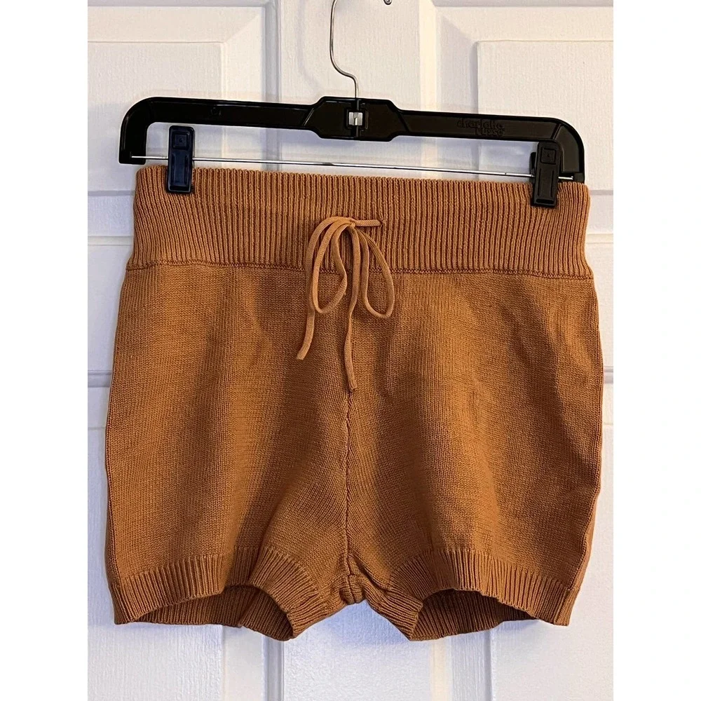 Urban Outfitters Lumiere Women's Slip-Into Knitted Brown Shorts SZ S - Picture 3 of 12